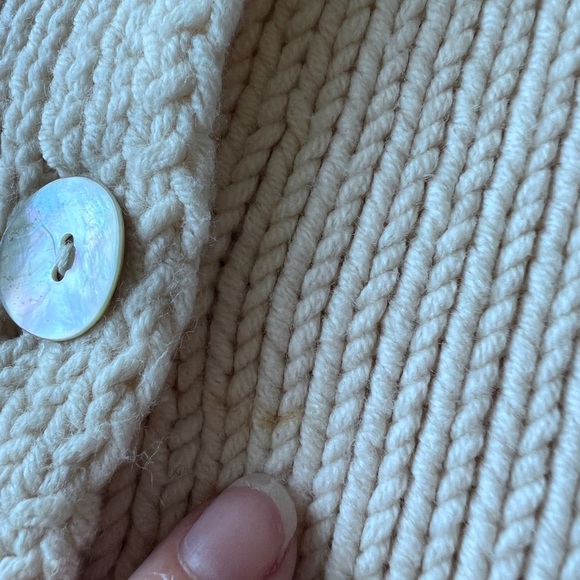 Free People Cream Cottagecore Cozycore Coquette Girl Button-Up Knit Cardigan XS - Picture 6 of 15